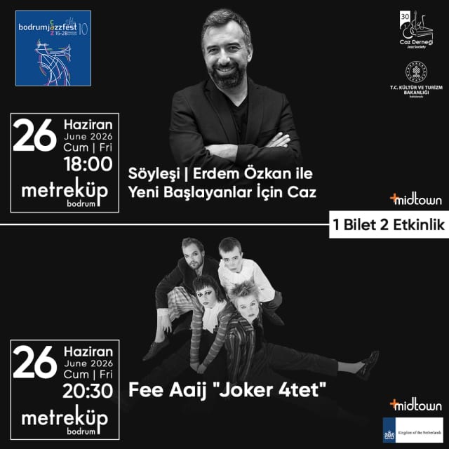 1 Bilet 2 Etkinlik: Erdem Özkan Söyleşi & Fee Aaij Joker 4tet card