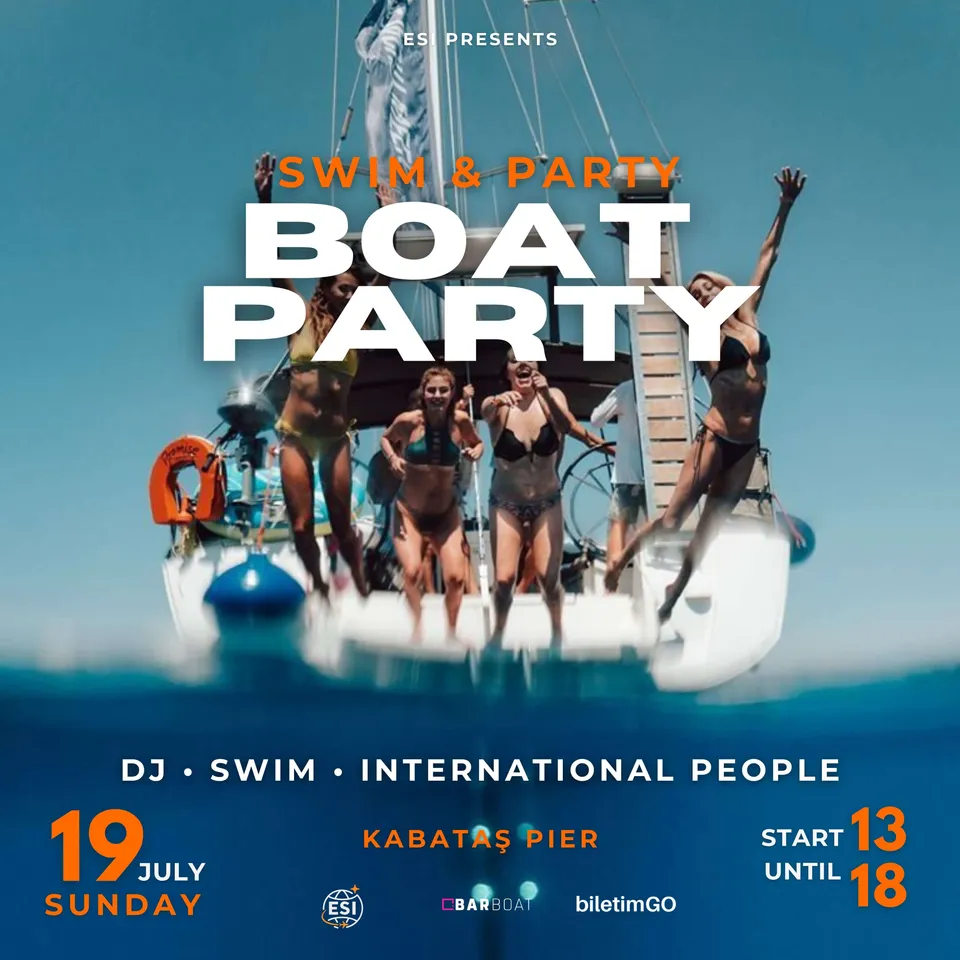 Swim Boat Party card
