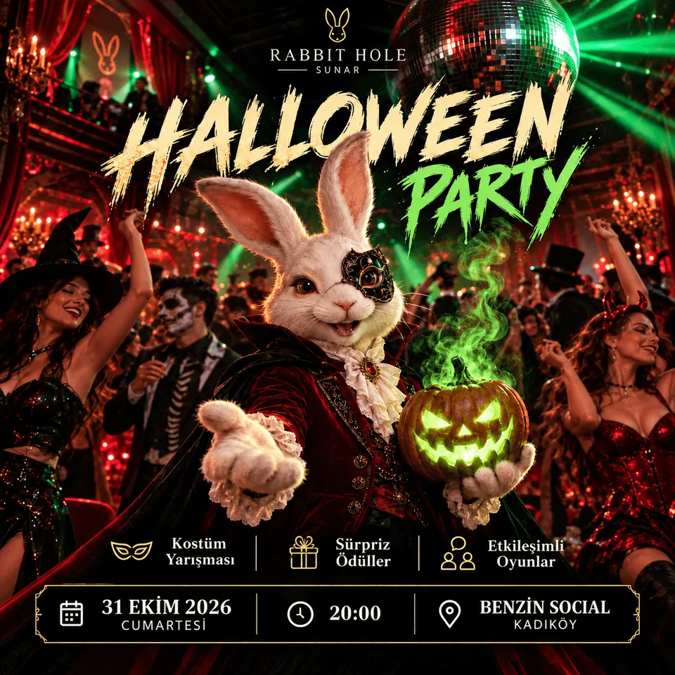 Rabbit Hole Halloween Partisi card
