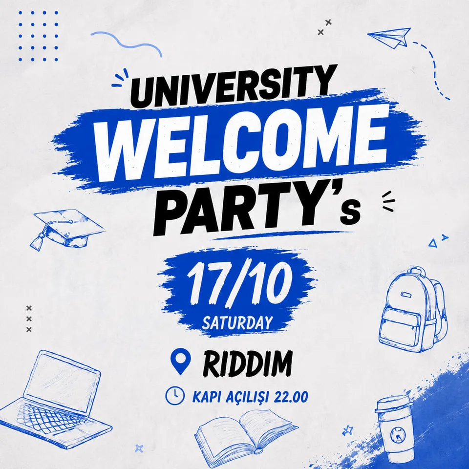 UNIVERSITY WELCOME PARTY - RIDDIM card