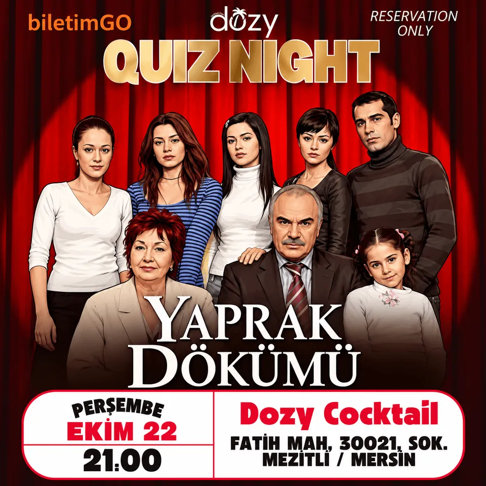 Dozy Cocktail Yaprak Dökümü Quiz Night card