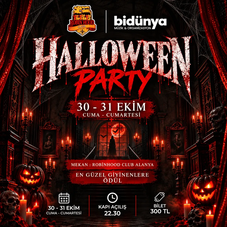 Halloween Party - Robin Hood Club Alanya card