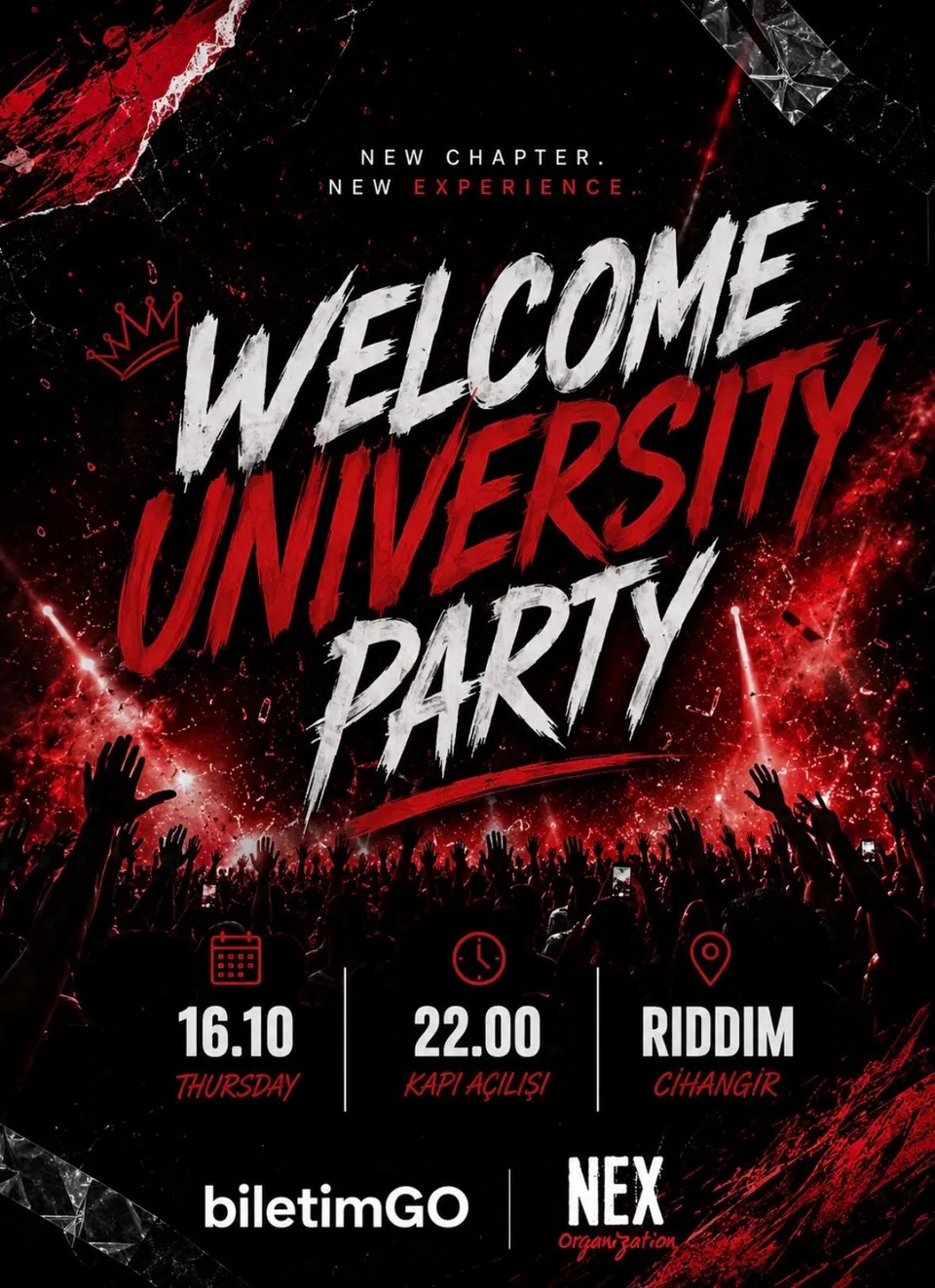 WELCOME UNİVERSİTY PARTY card
