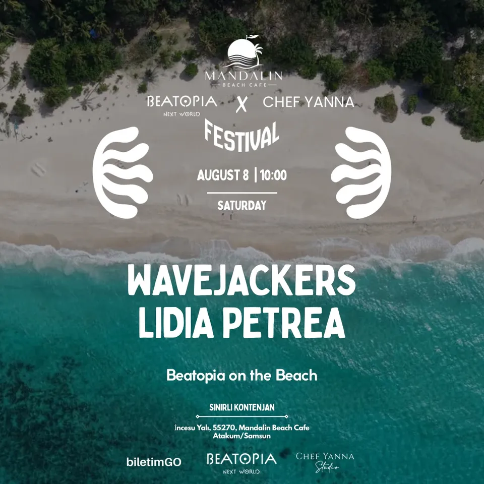 BEATOPIA BEACH PARTY FESTIVAL | 8 AĞUSTOS | CUMARTESİ | MANDALİN BEACH CAFE card