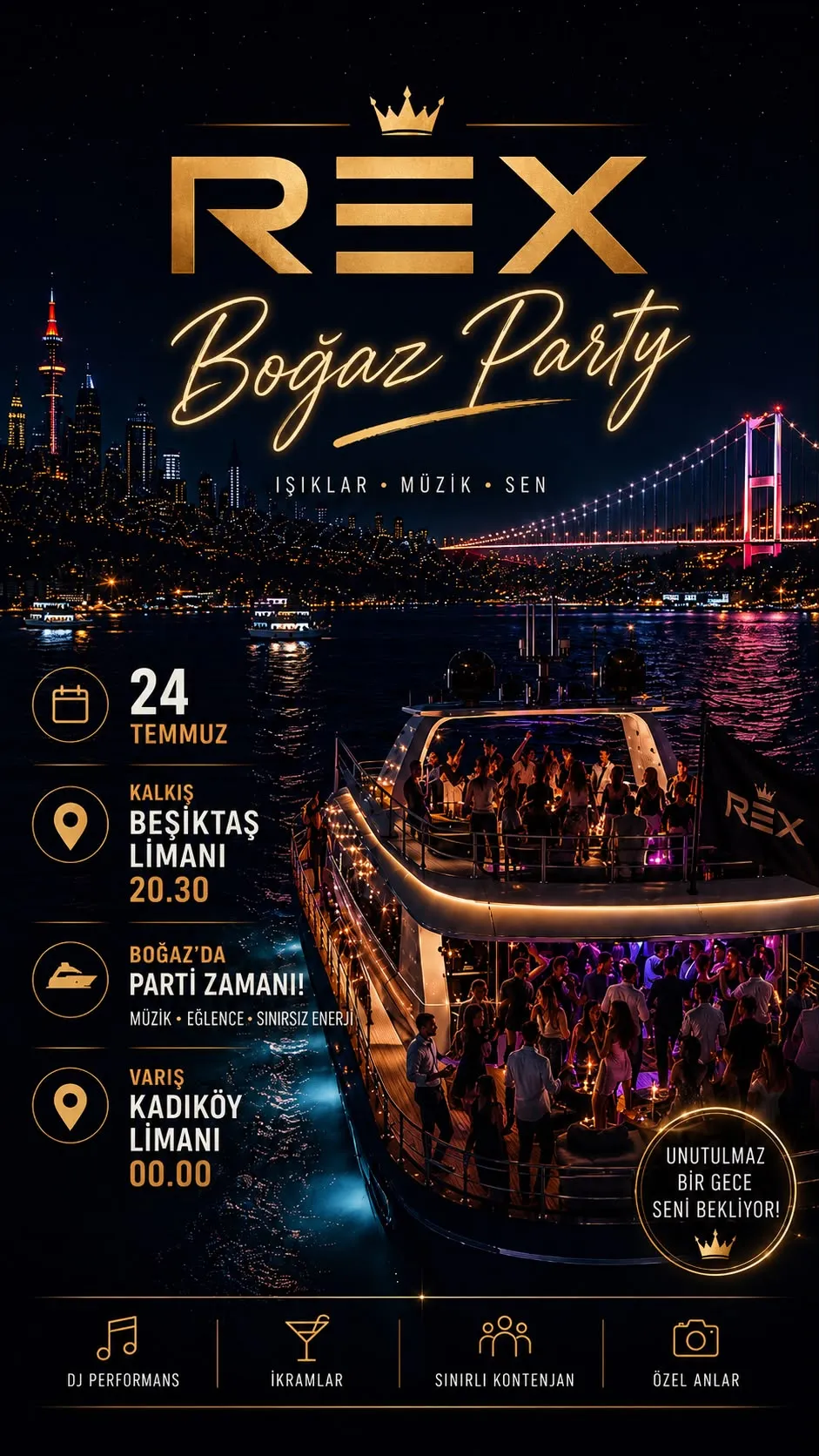 Rex Yacht Party card