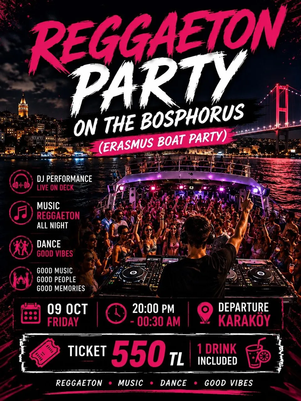 Reggaetton boat party(erasmus) card