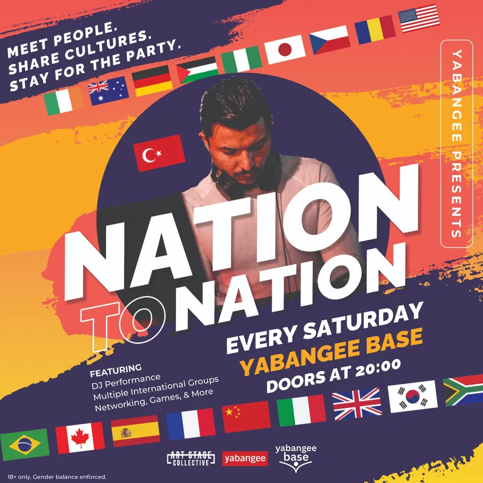 Nation to Nation: An International Meetup Event card