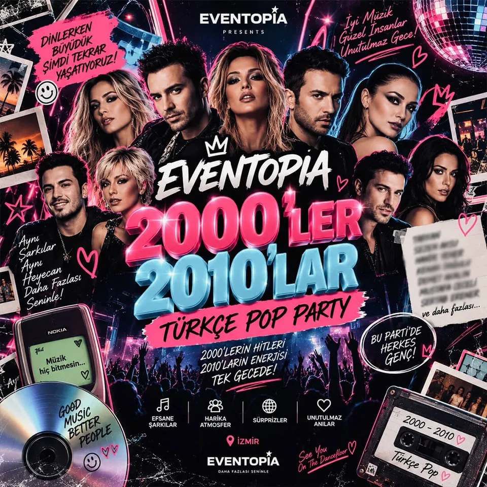 Eventopia 2000’ler 2010’lar Türkçe Pop Party Freed İzmir card