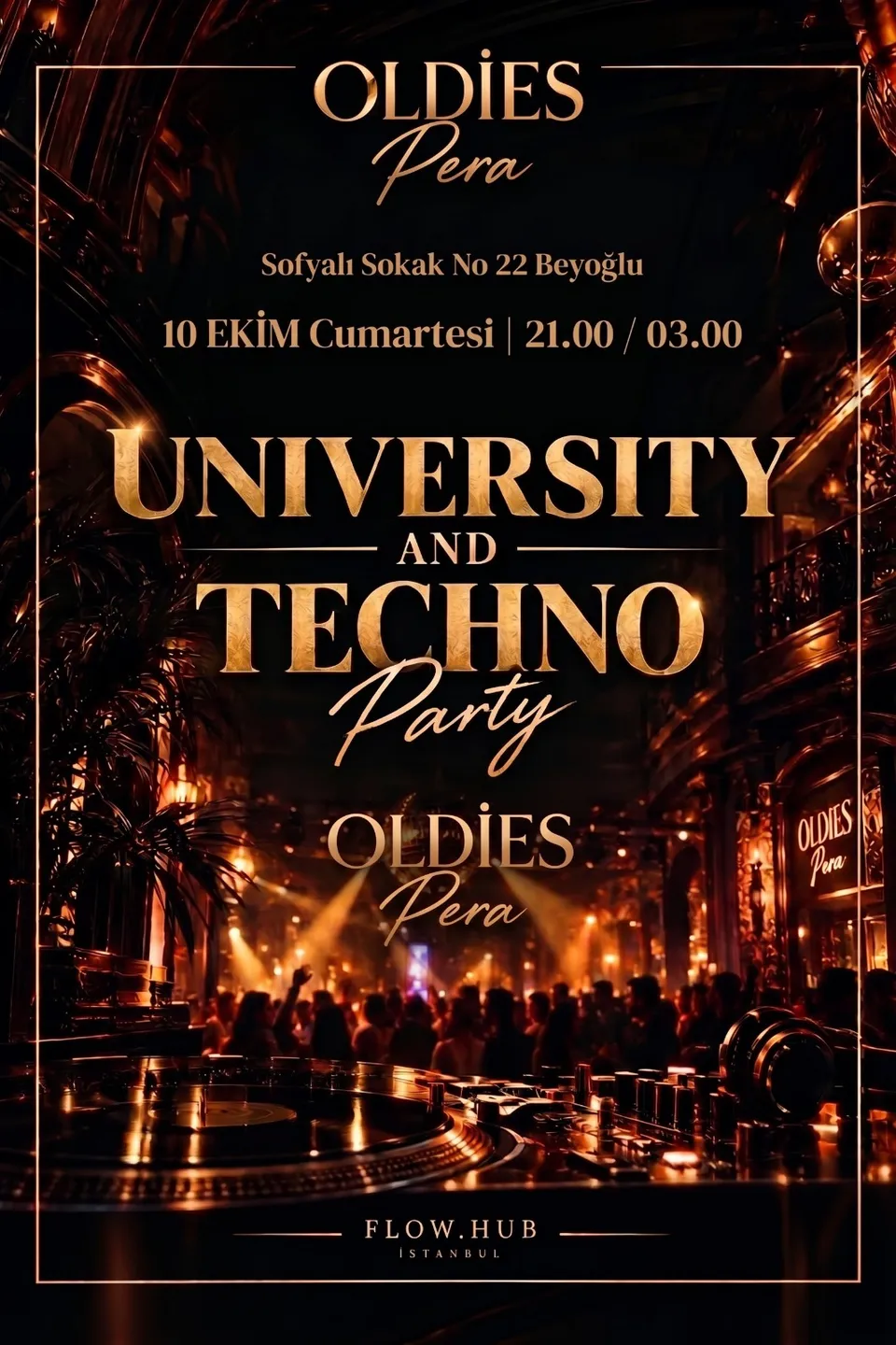 Univesity and Techno Party card