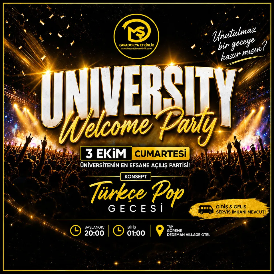 UNIVERSITY WELCOME PARTY - NEVŞEHİR KAPADOKYA card