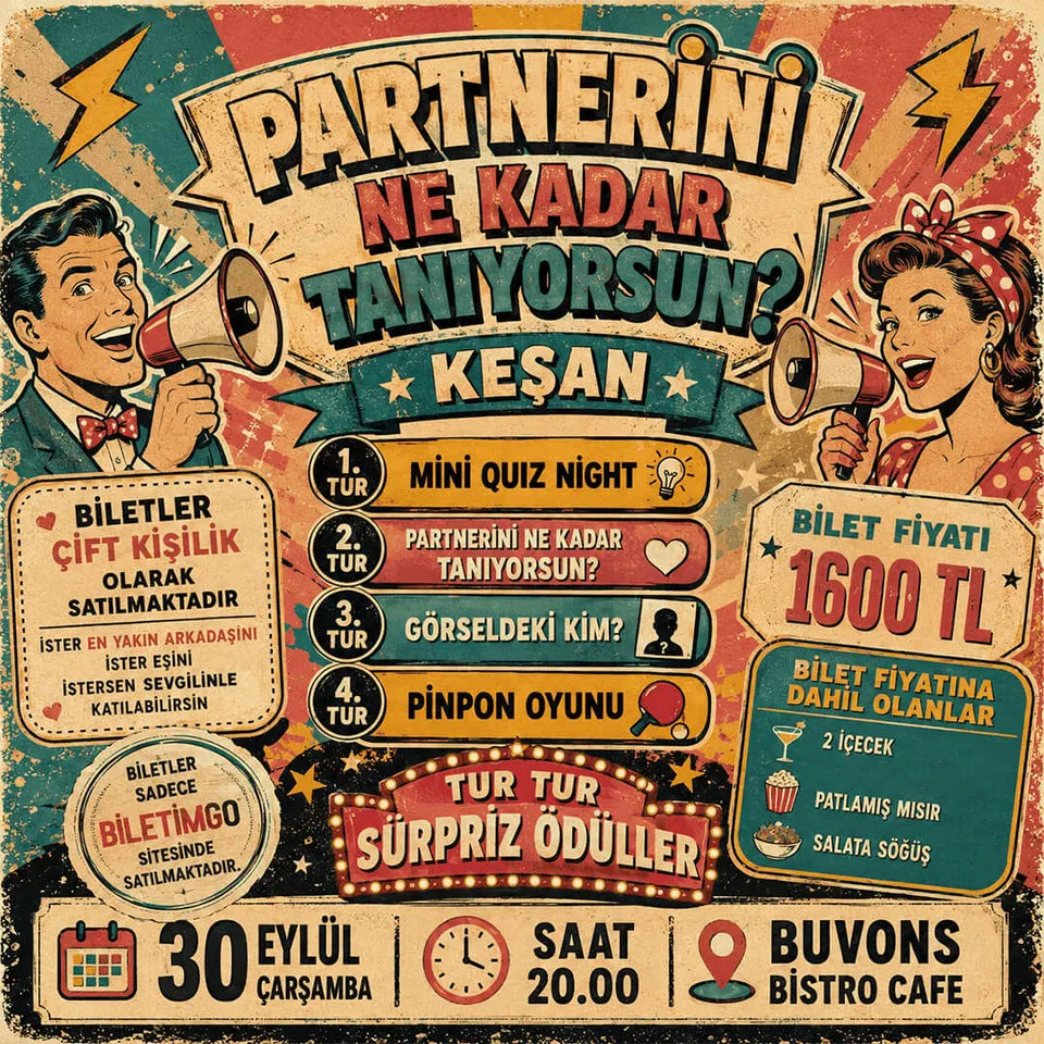 PARTNERİNİ NE KADAR TANIYORSUN? (KEŞAN) card