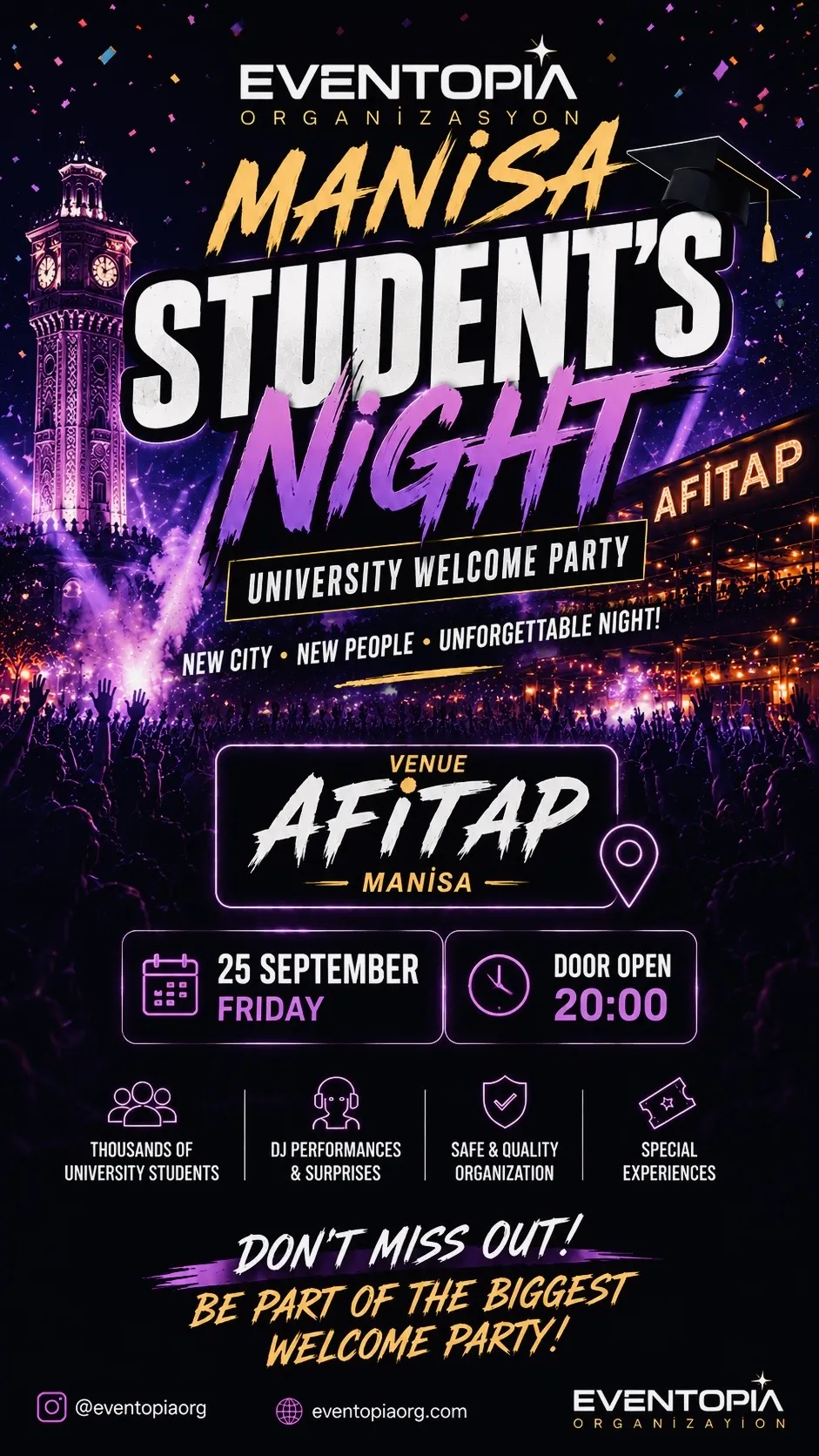 Eventopia Manisa University Welcome Party - Afitap card