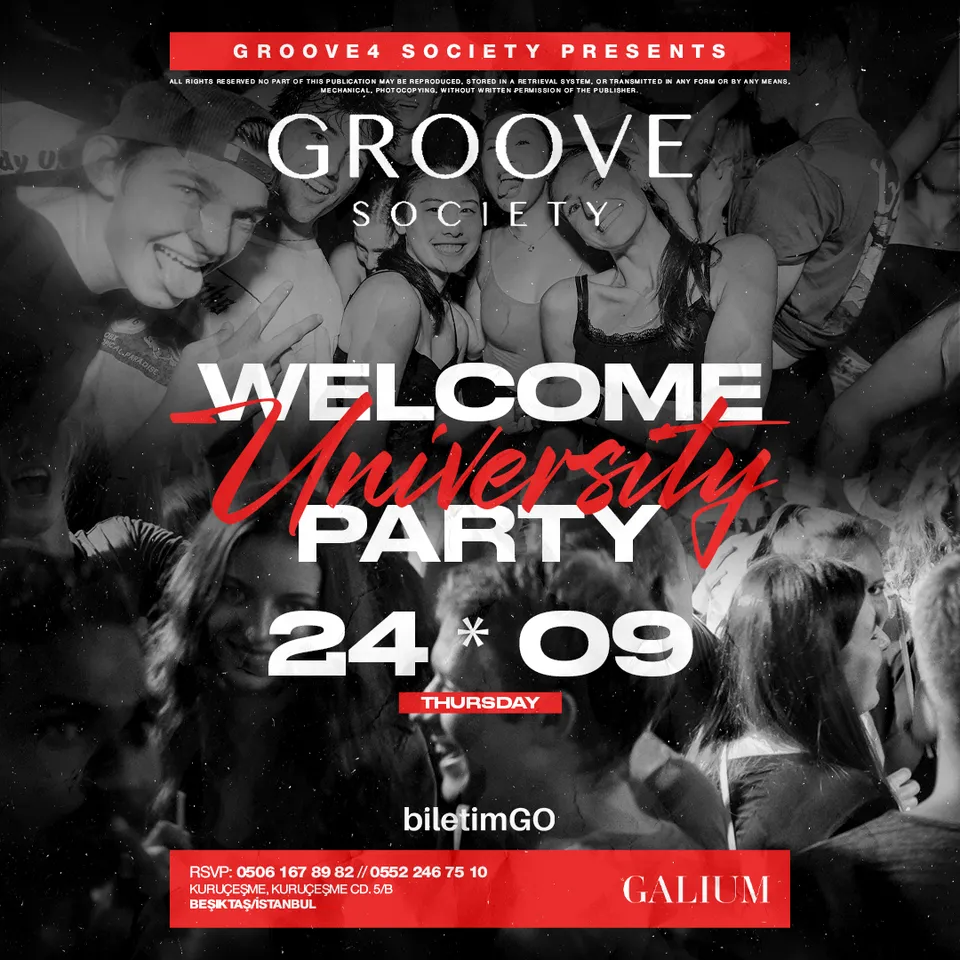 Welcome University Party card