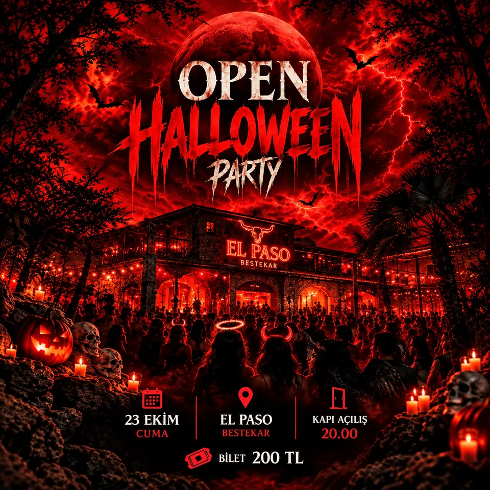 Open Halloween Party card