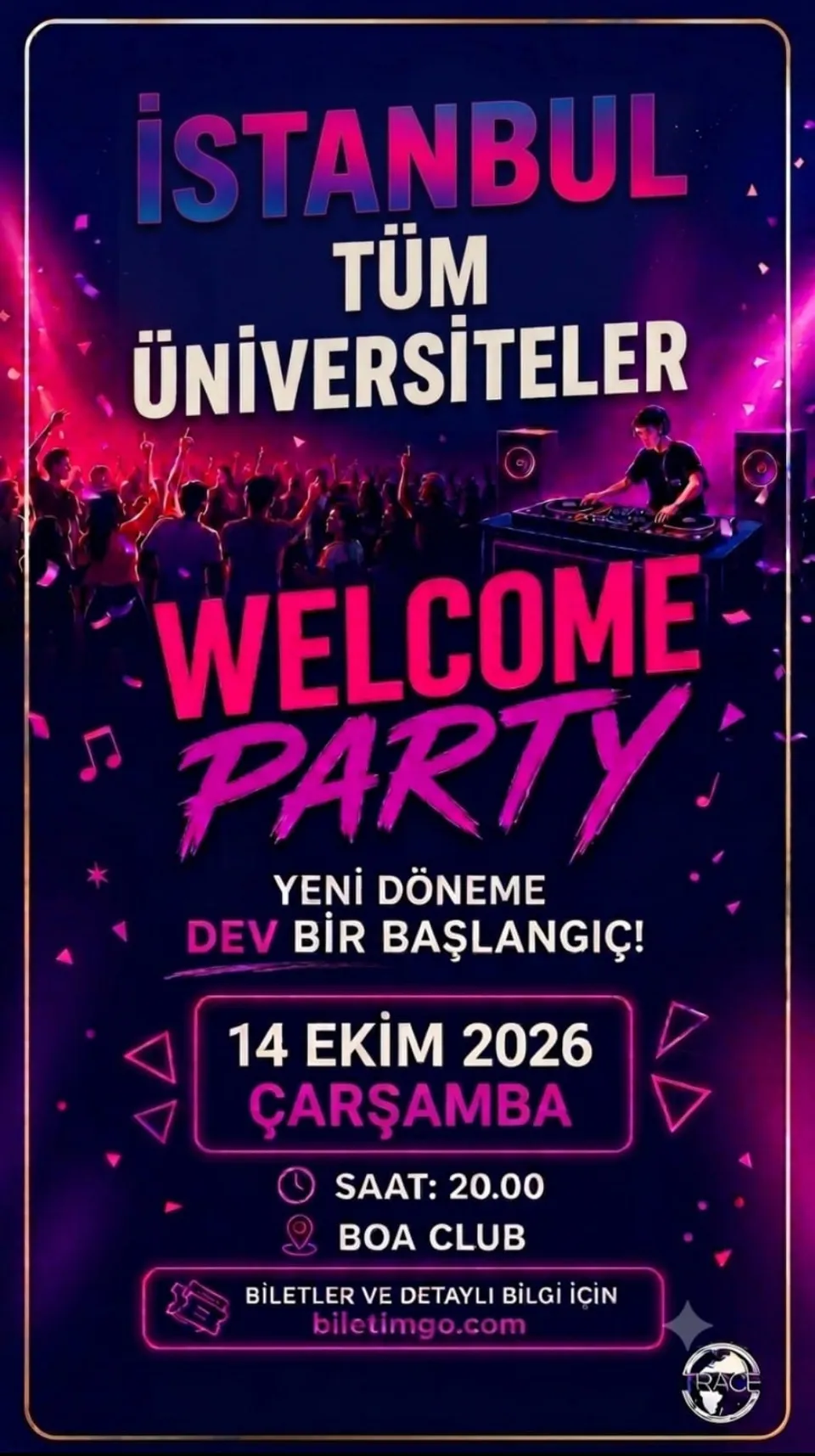 TÜM İSTANBUL ÜNİVERSİTELERİ WELCOME PARTY card