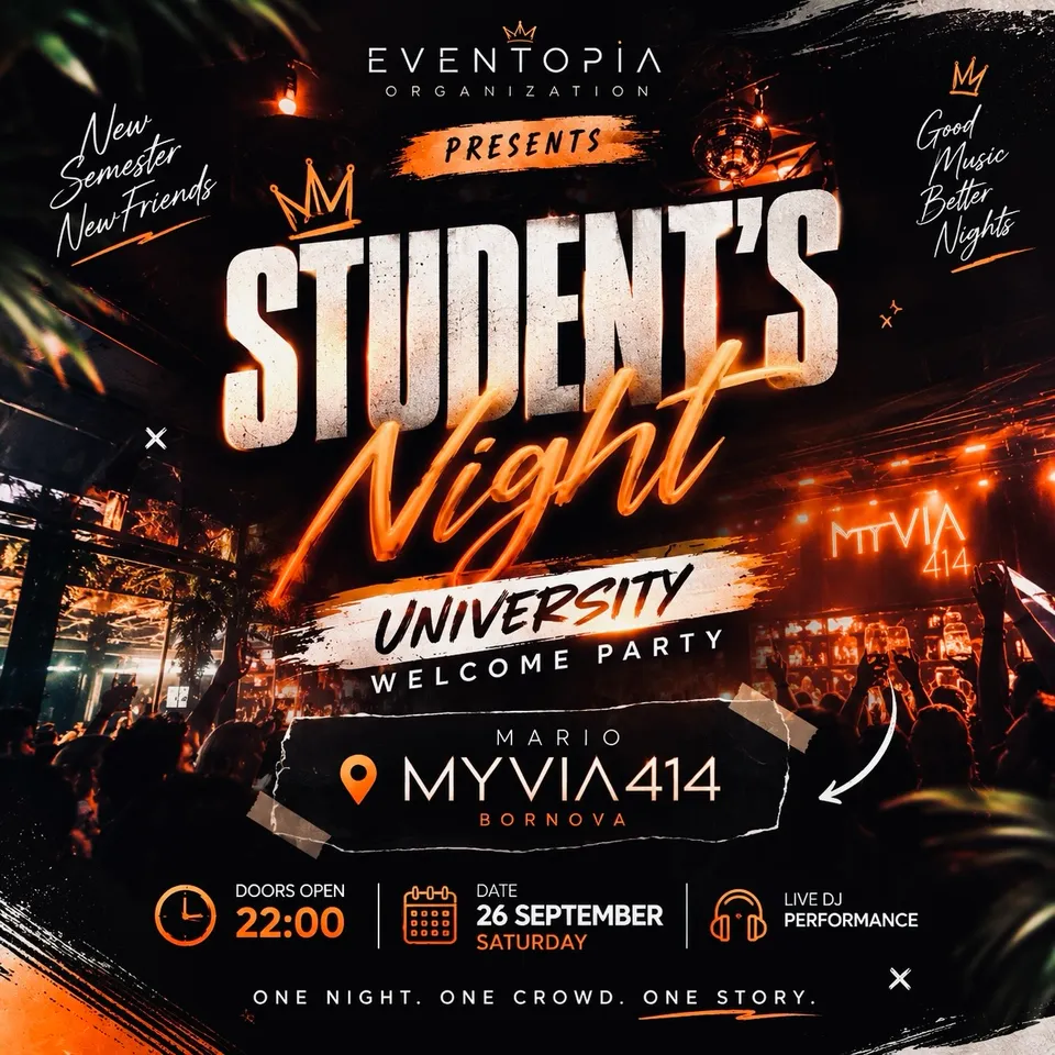 Eventopia University Welcome Party - Mario Myvia 414 card