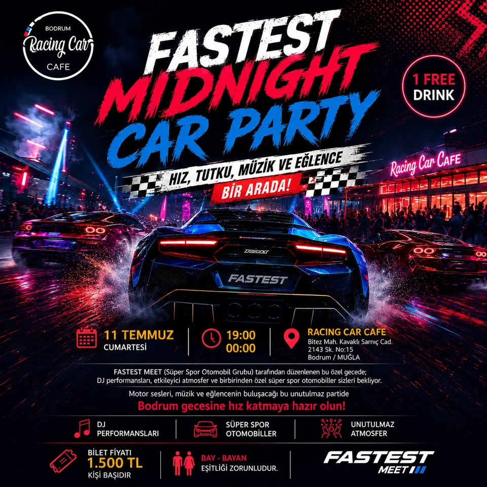 Fastest Midnight Car Party - Bodrum card