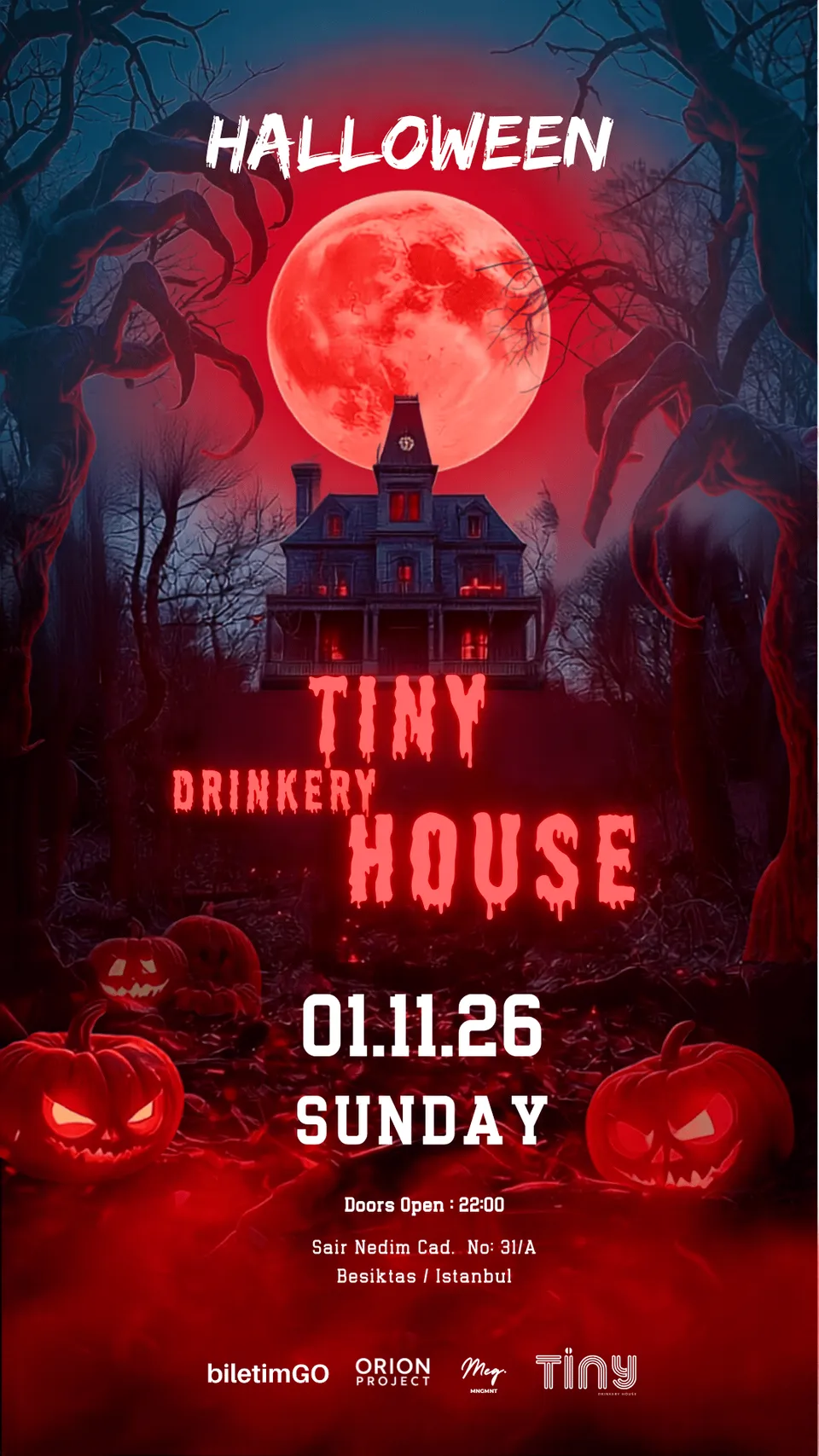 HALLOWEEN TINY DRINKERY HOUSE card