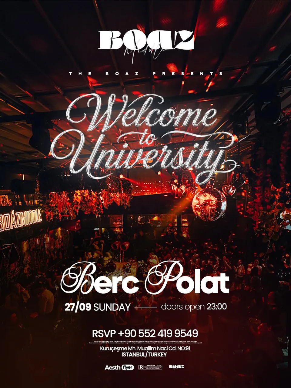 UNIVERSITY WELCOME PARTY / BOÂZ MİDDLE !!! card