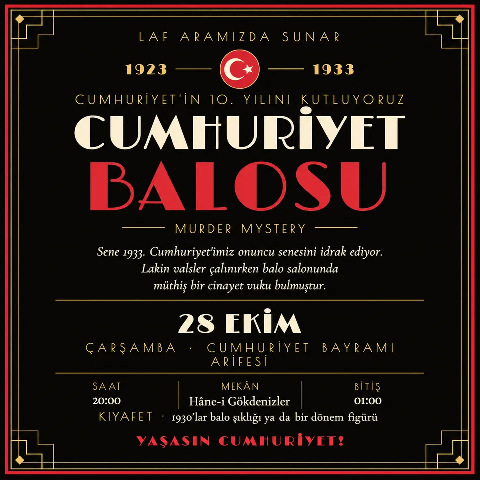 Cumhuriyet Balosu Murder Mystery card