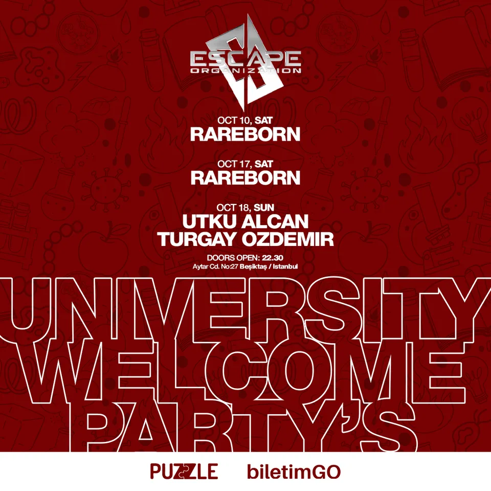 UNIVERSITY WELCOME PARTY'S card