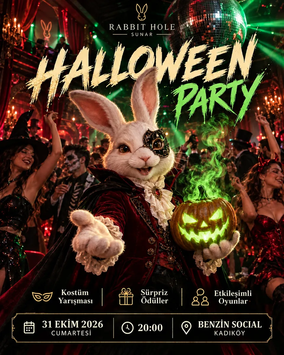 Rabbit Hole Halloween Partisi card