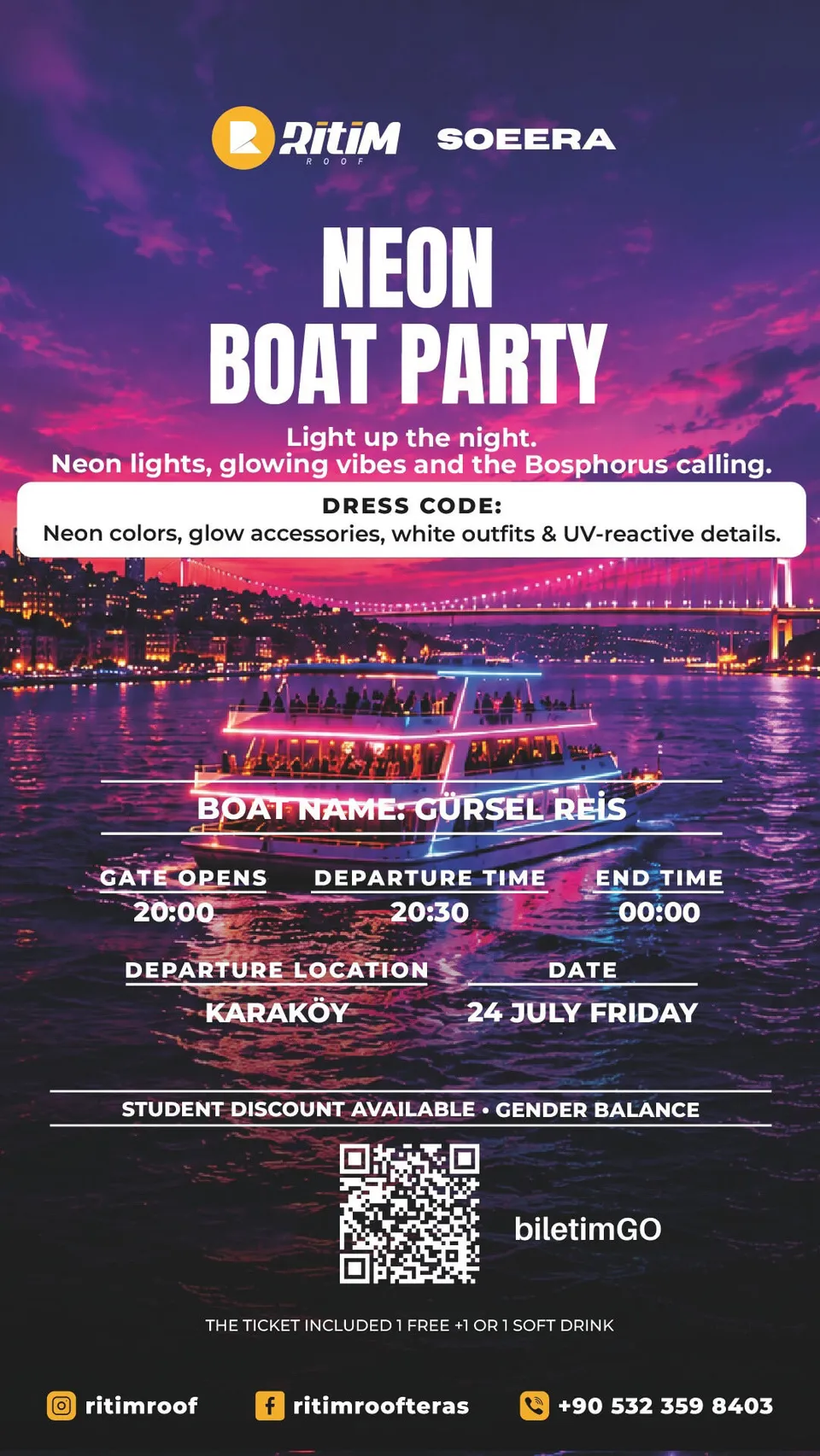 NEON BOAT PARTY card