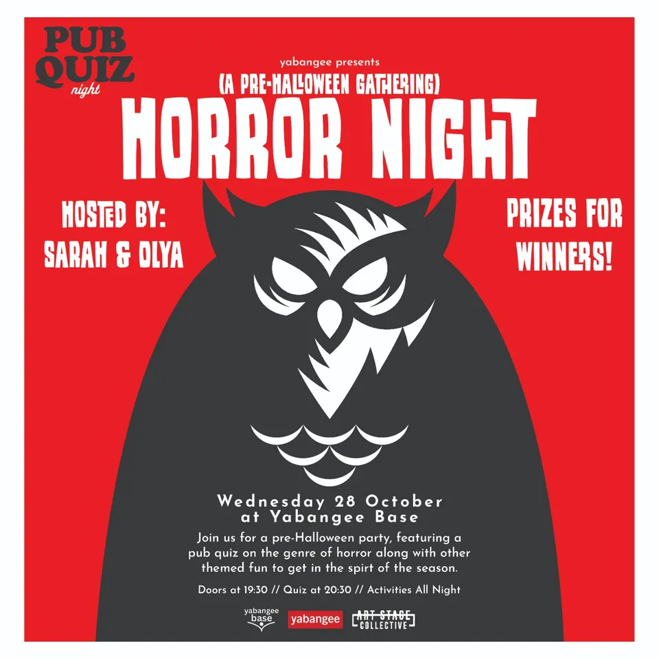 Horror Night Pub Quiz & Pre-Halloween Gathering (& After-Party) card