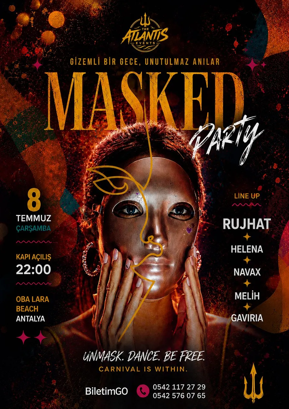 MASKED BEACH PARTY – OBA BEACH card