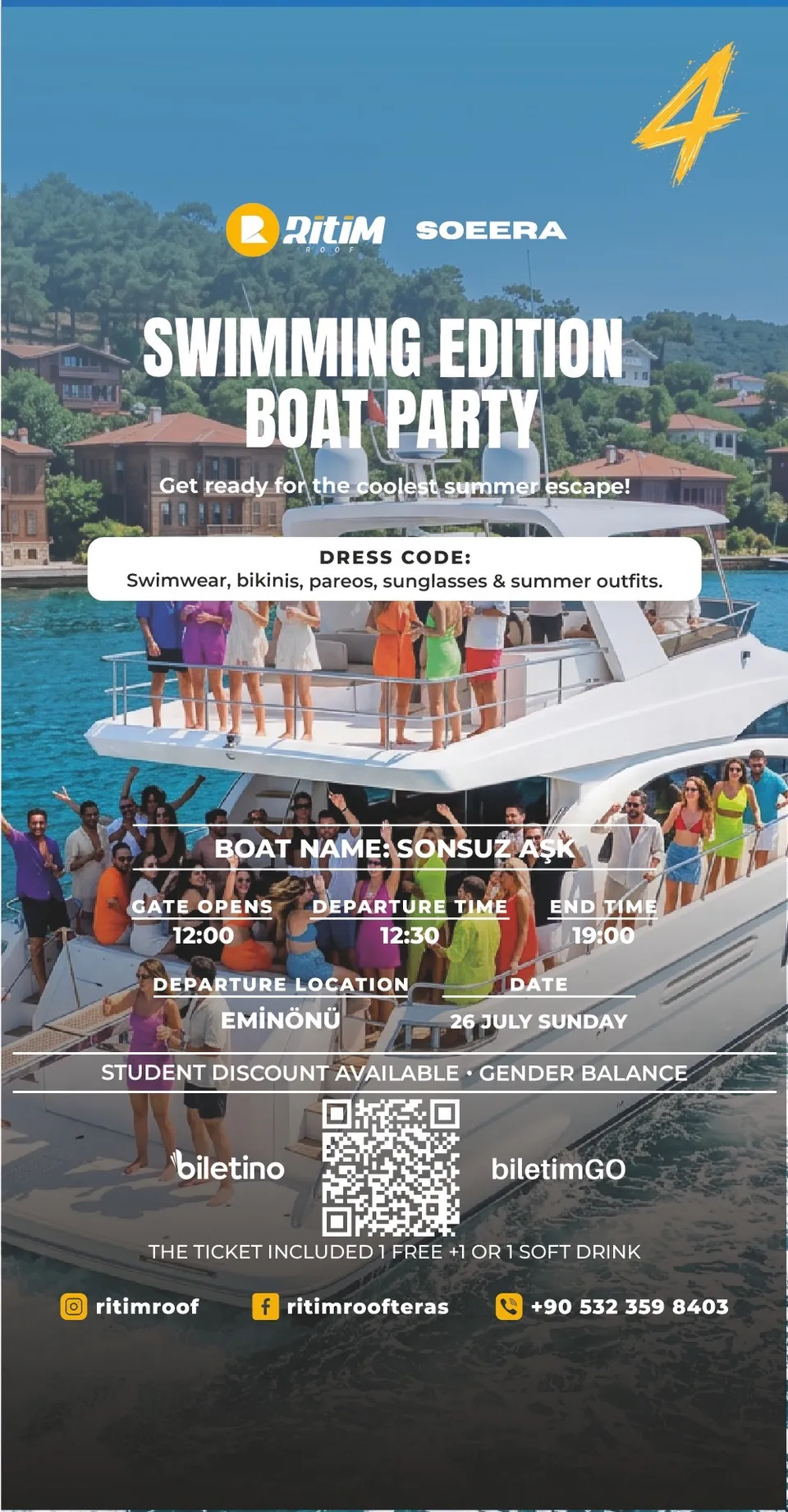 SWIMMING EDITION BOAT PARTY 4 card