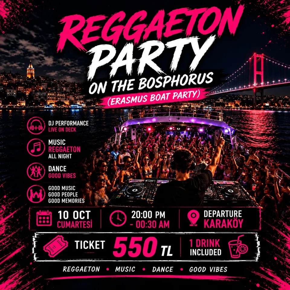 REGGAETTON - ERASMUS BOAT PARTY card