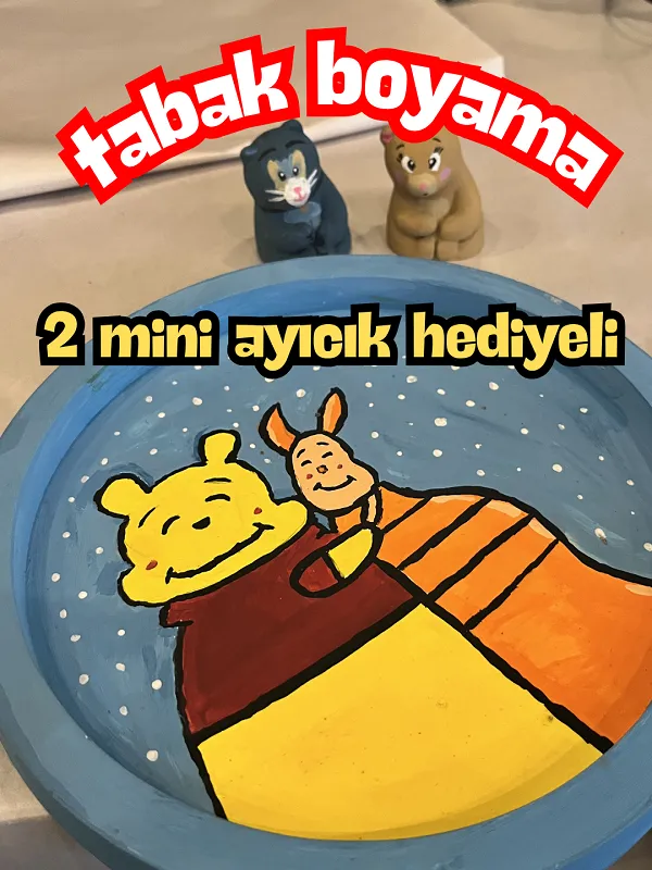 2 Adet Mini Ayıcık Figür Hediyeli Tabak Boyama Workshop card