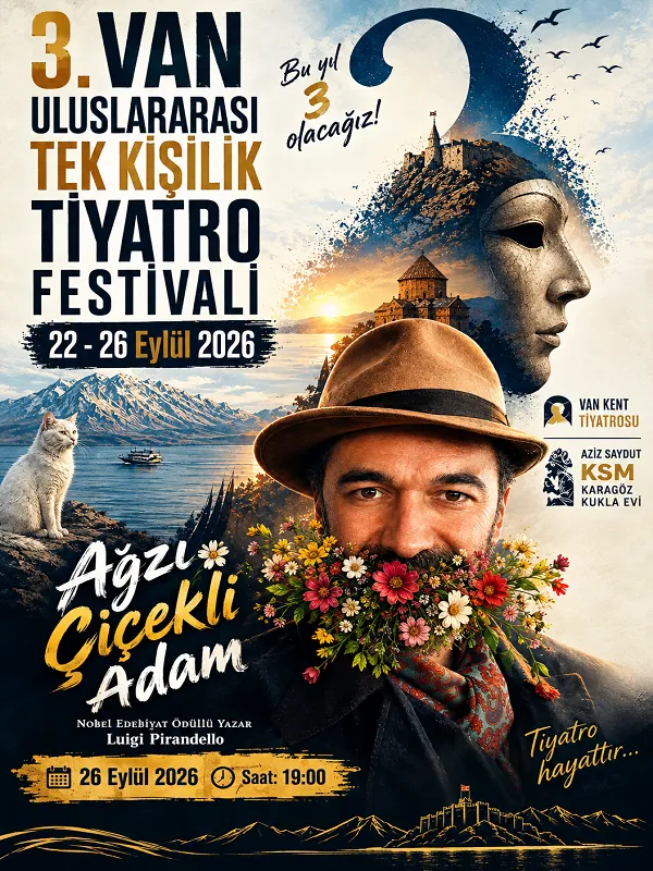 Ağzı Çiçekli Adam card