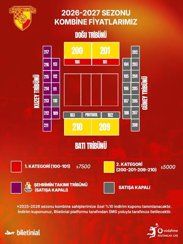 Göztepe YUPPO Voleybol Sezonluk Bilet Satışı 2026-2027 card