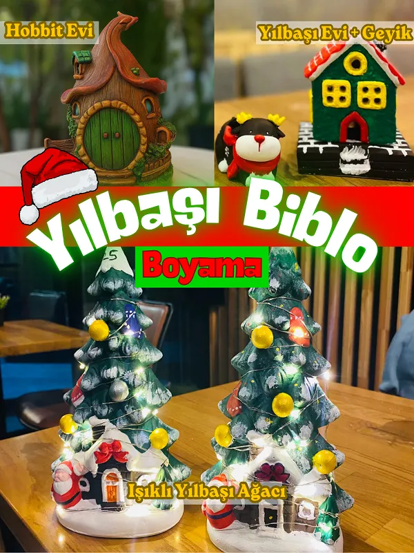 Yılbaşı Konseptli Biblo Boyama card