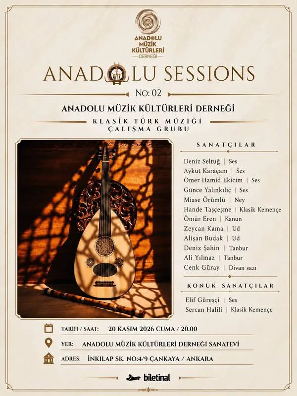 Anadolu Sessions No: 01 Klasik Türk Müziği Çalışma Grubu card