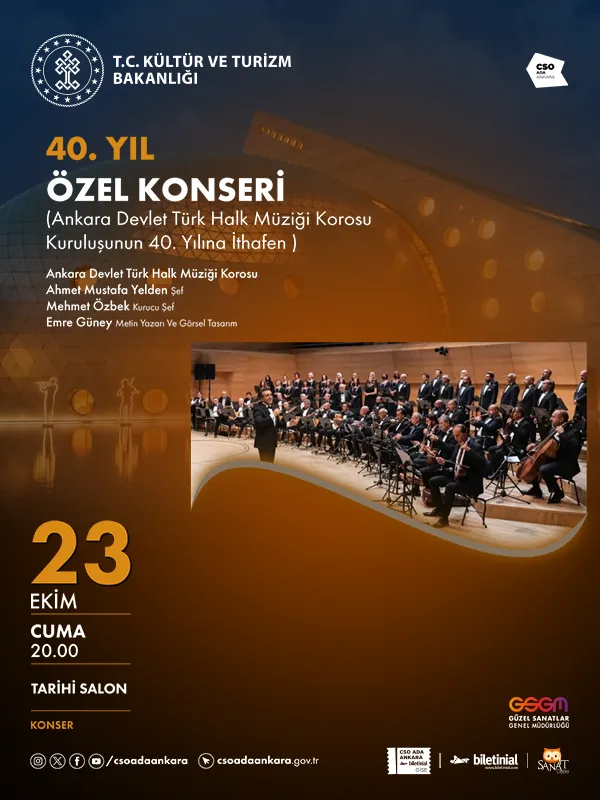 40. Yıl Özel Konseri (Ankara Devlet Türk Halk Müziği Korosu Kuruluşunun 40. Yılına İthafen) card