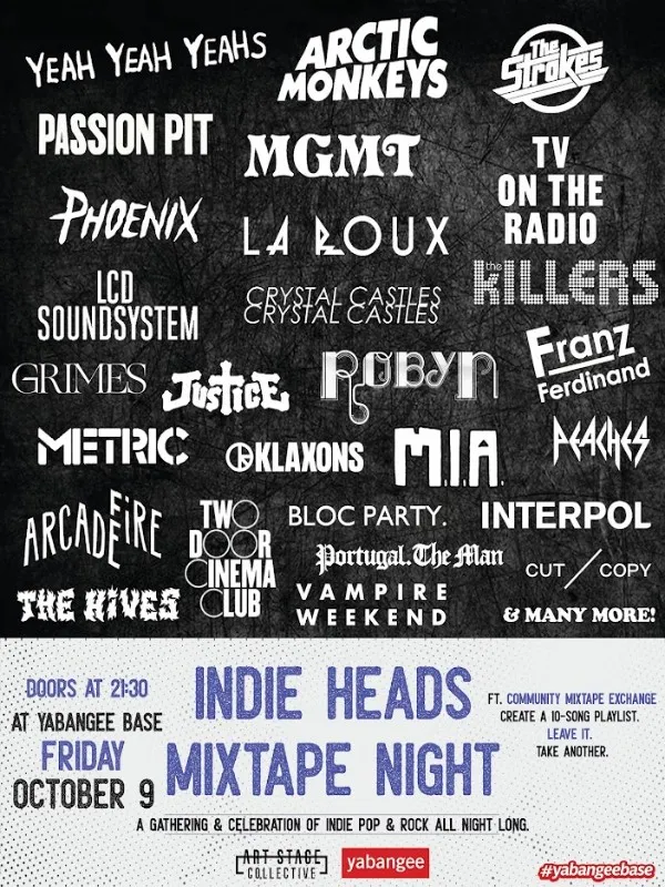 Indie Heads Mixtape Night card