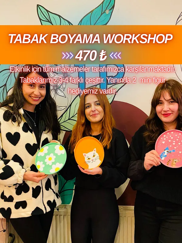 2 Adet Mini Ayıcık Figür Hediyeli Tabak Boyama Workshop küçük resim