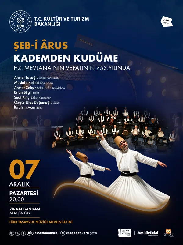 Şeb-i Ârus Hz. Mevlana’nın Vefatının 753. Yılında “Kademden Kudüme” Konseri card