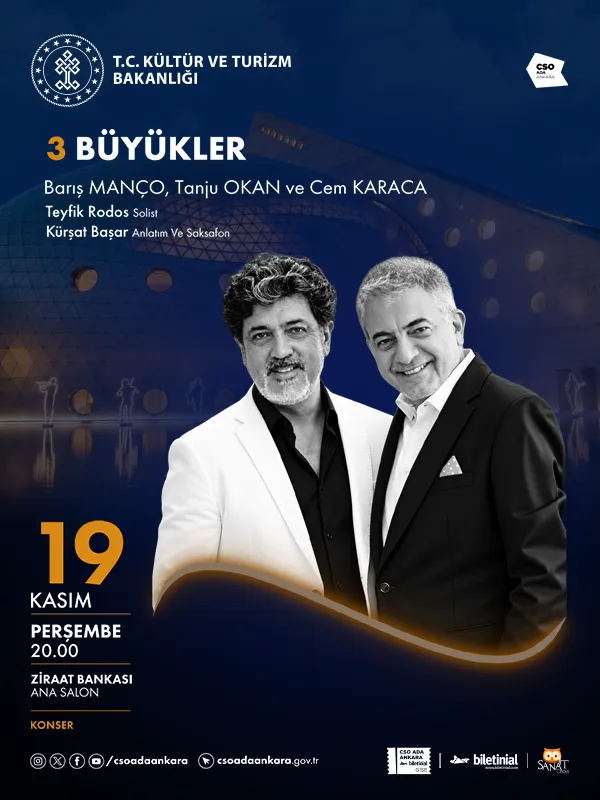 3 Büyükler Barış MANÇO, Tanju OKAN ve Cem KARACA card