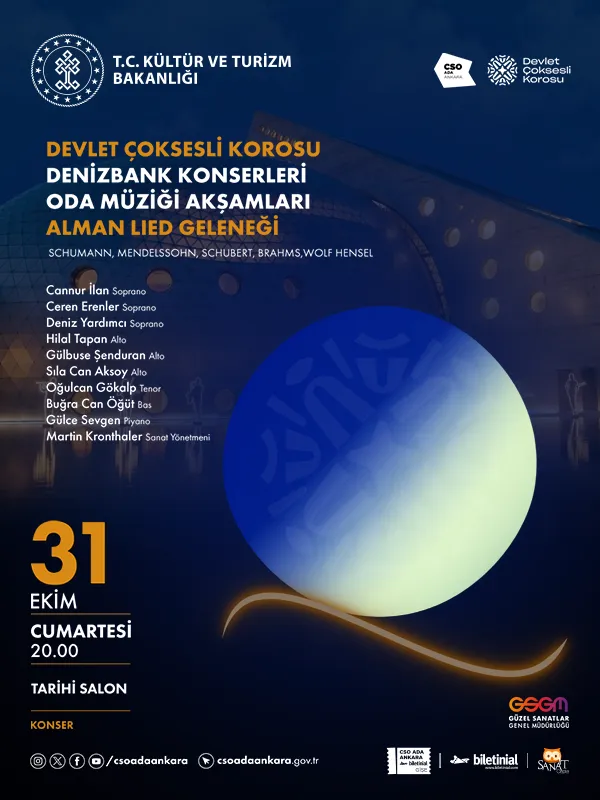 Devlet Çoksesli Korosu DenizBank Konserleri Oda Müziği Akşamları - Alman Lied Geleneği card