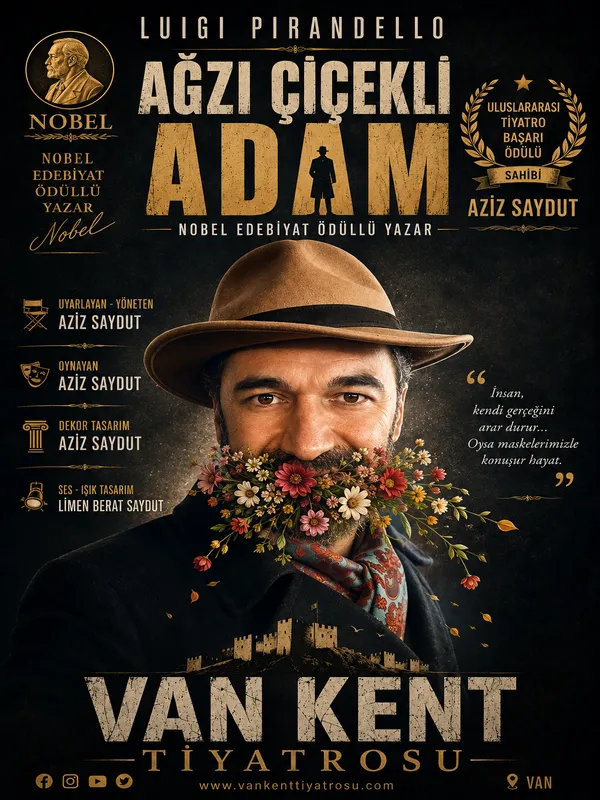 Ağzı Çiçekli Adam card