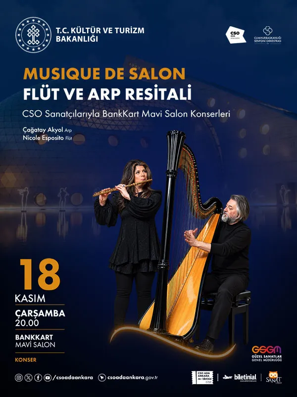 CSO Sanatçılarıyla Bankkart Mavi Salon Konserleri - Musique de Salon "Flüt ve Arp Resitali" card