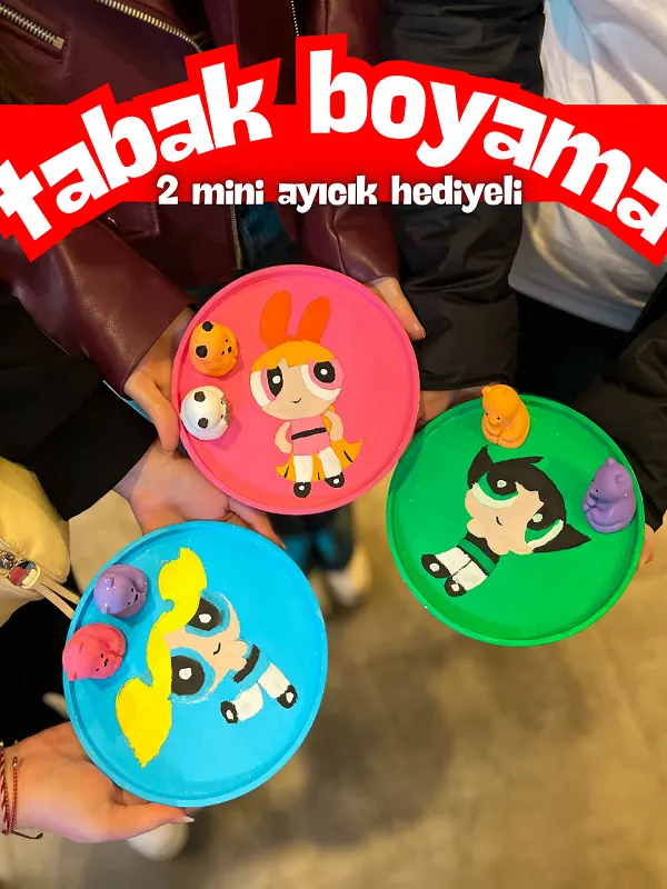 2 Adet Mini Ayıcık Figür Hediyeli Tabak Boyama Workshop card