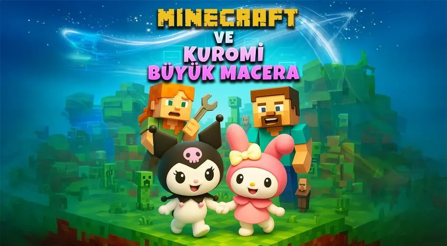 Minecraft ve Kuromi Büyük Macera card