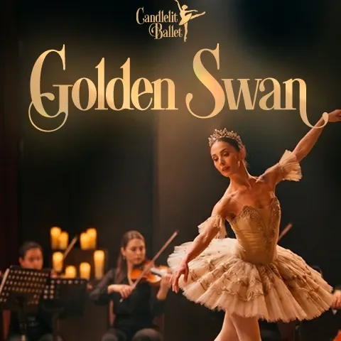 Candlelit Ballet: Golden Swan card