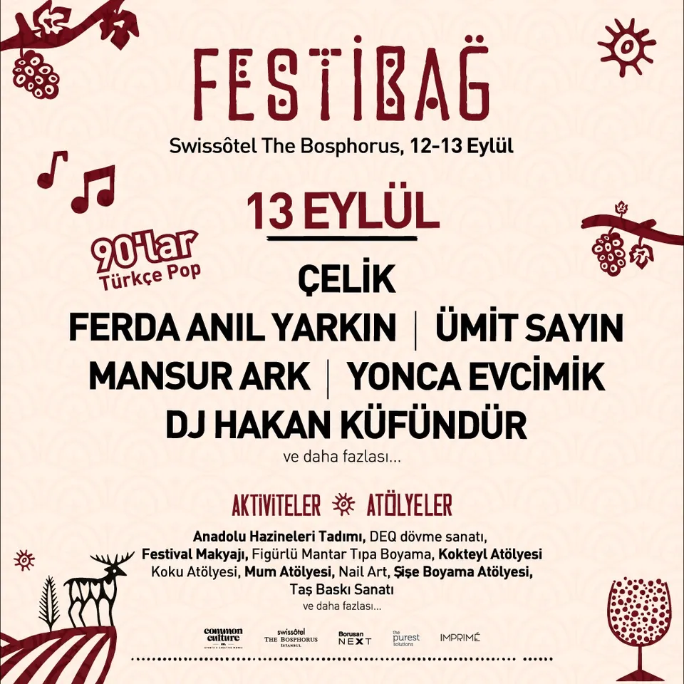 Festibağ Sunar: Çelik - Ferda Anıl Yarın - Mansur Ark - Ümit Sayın - Yonca Evcimik - Dj Küfündür (90'lar) card