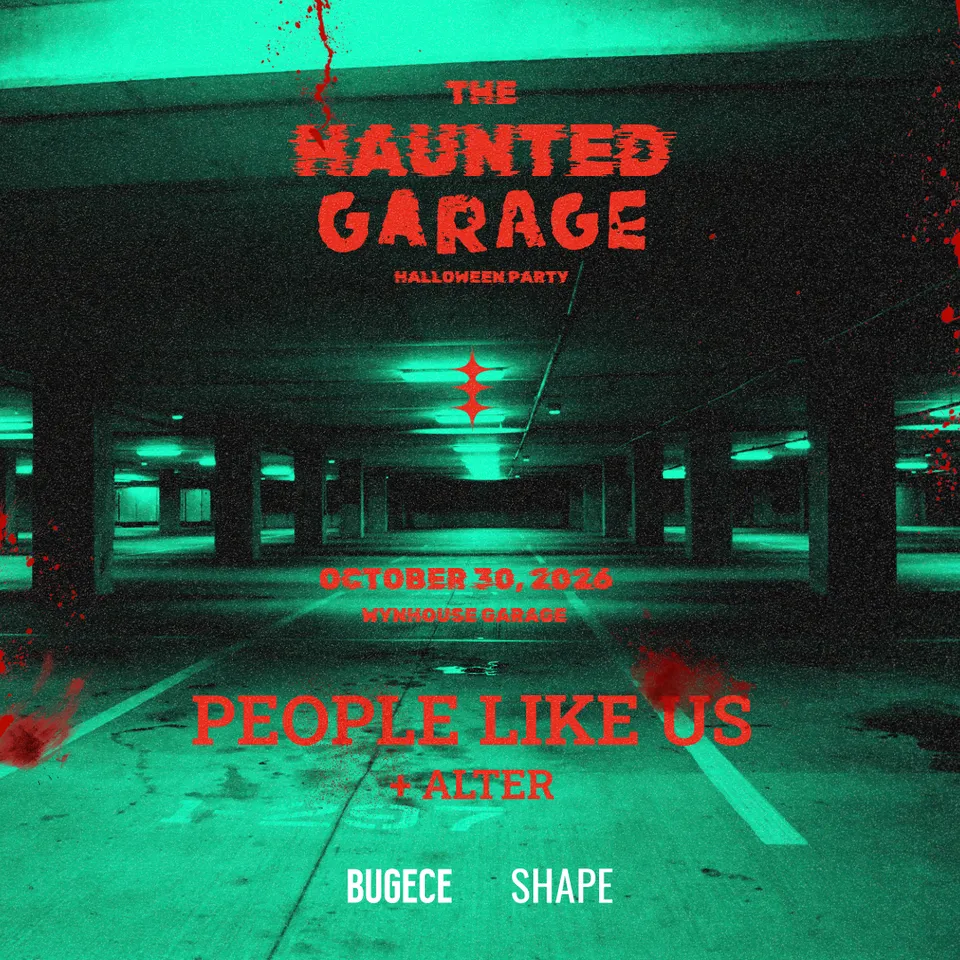 People Like Us I Haunted Garage Halloween Party card