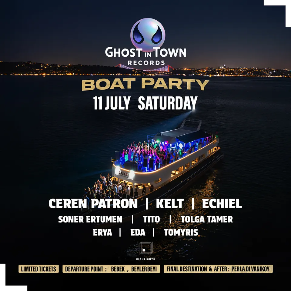 Ghost in Town Boat Party card